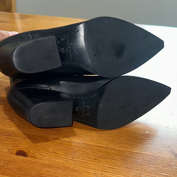 Marc Fisher Black Ankle Booties with Silver Chain Detail - Picture 9 of 13